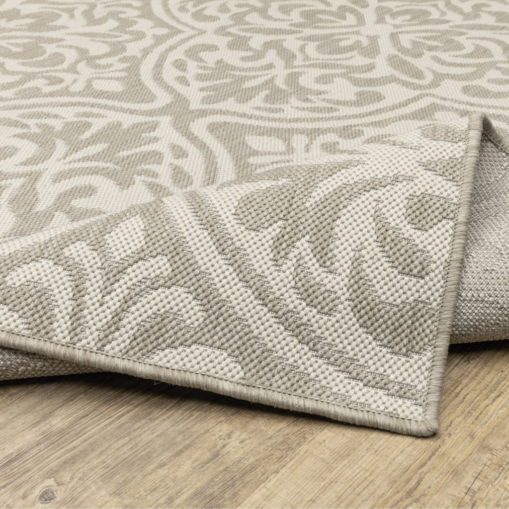 Oriental Weavers Portofino 1831H Grey/Ivory Rectangle Indoor / Outdoor Area Rug - Stain Resistant Machine Made Patio Rug