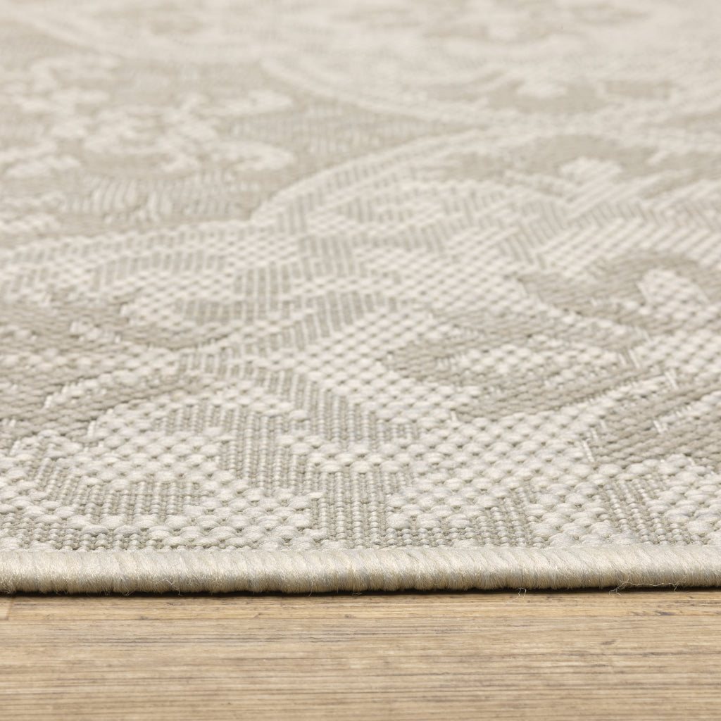 Oriental Weavers Portofino 2805W Ivory/Grey Rectangle Indoor / Outdoor Area Rug - Stain Resistant Machine Made Patio Rug