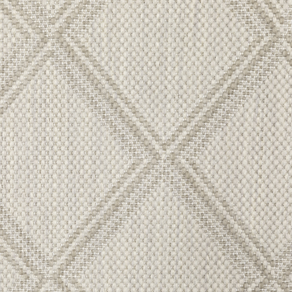 Oriental Weavers Portofino 5098W Ivory/Grey Rectangle Indoor / Outdoor Area Rug - Stain Resistant Machine Made Patio Rug