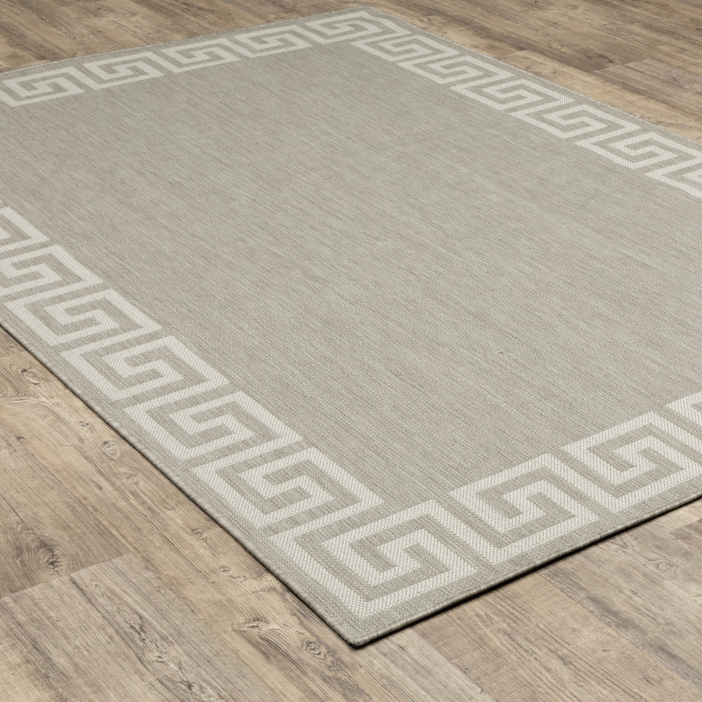 Oriental Weavers Portofino 6560D Grey/Ivory Rectangle Indoor / Outdoor Area Rug - Stain Resistant Machine Made Patio Rug