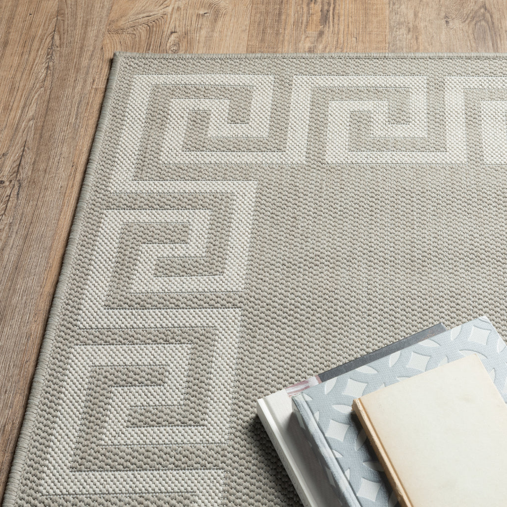 Oriental Weavers Portofino 6560D Grey/Ivory Rectangle Indoor / Outdoor Area Rug - Stain Resistant Machine Made Patio Rug