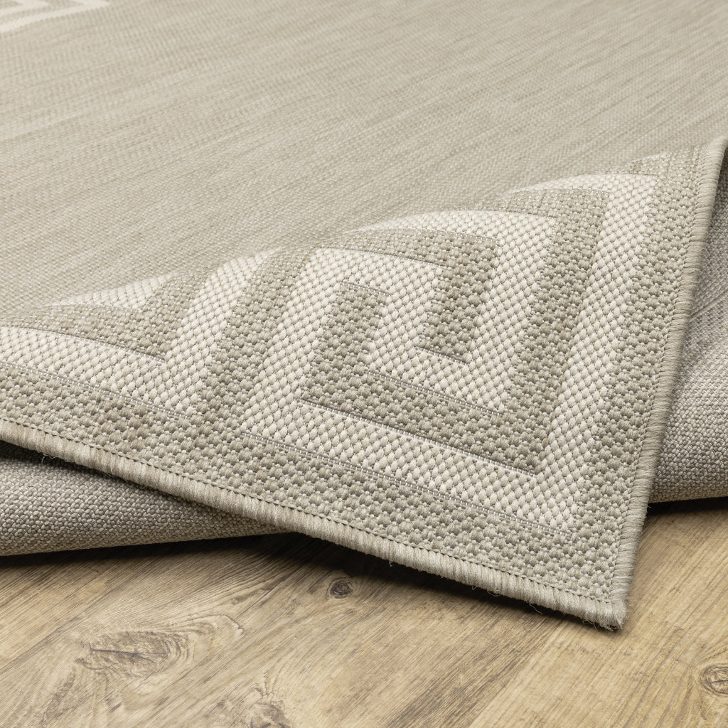 Oriental Weavers Portofino 6560D Grey/Ivory Rectangle Indoor / Outdoor Area Rug - Stain Resistant Machine Made Patio Rug