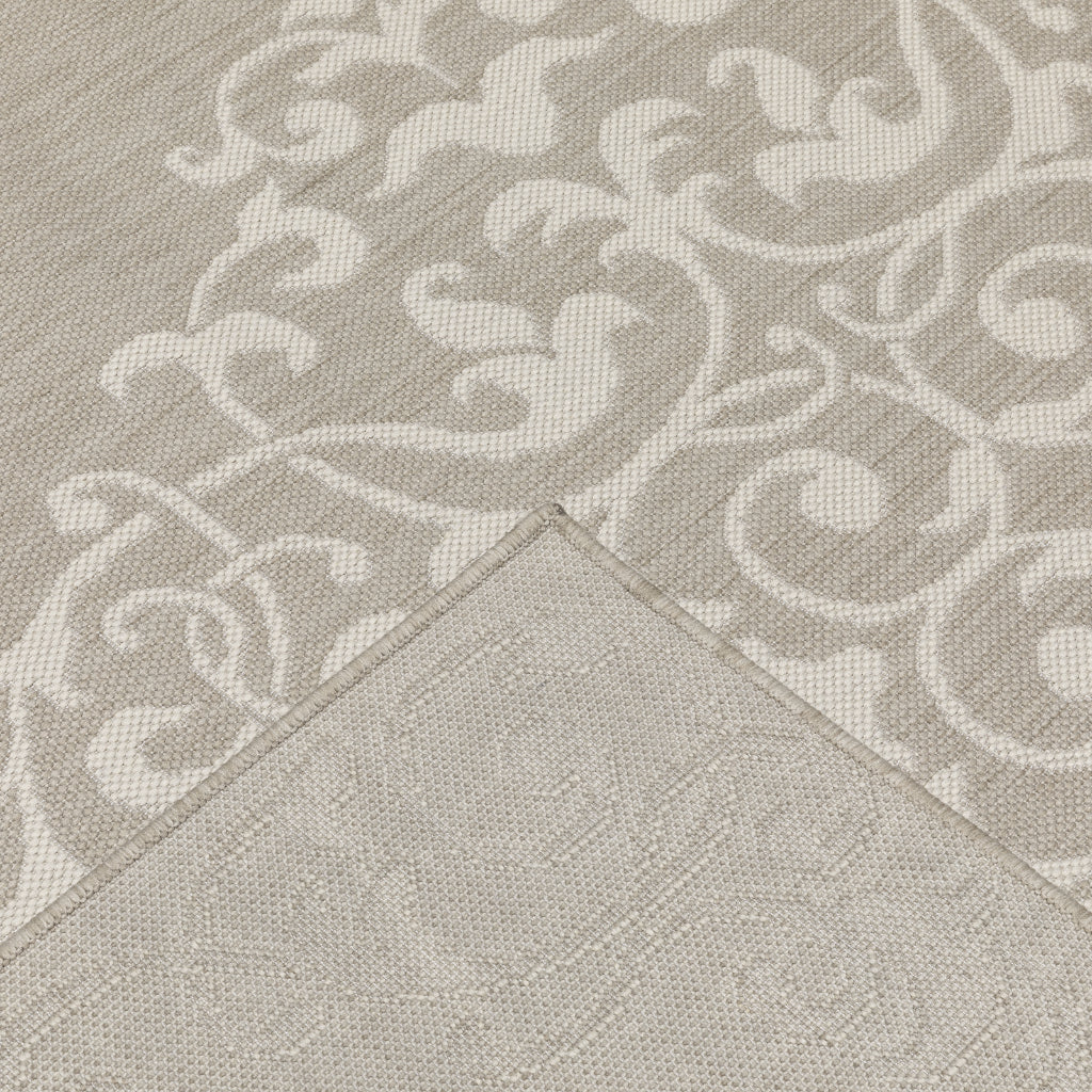 Oriental Weavers Portofino 6649W Taupe/Ivory Rectangle Indoor / Outdoor Runner - Stain Resistant Machine Made Entryway &amp; Hallway Runner