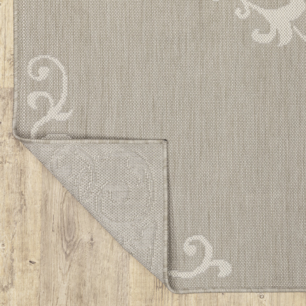 Oriental Weavers Portofino 6649W Taupe/Ivory Rectangle Indoor / Outdoor Runner - Stain Resistant Machine Made Entryway &amp; Hallway Runner