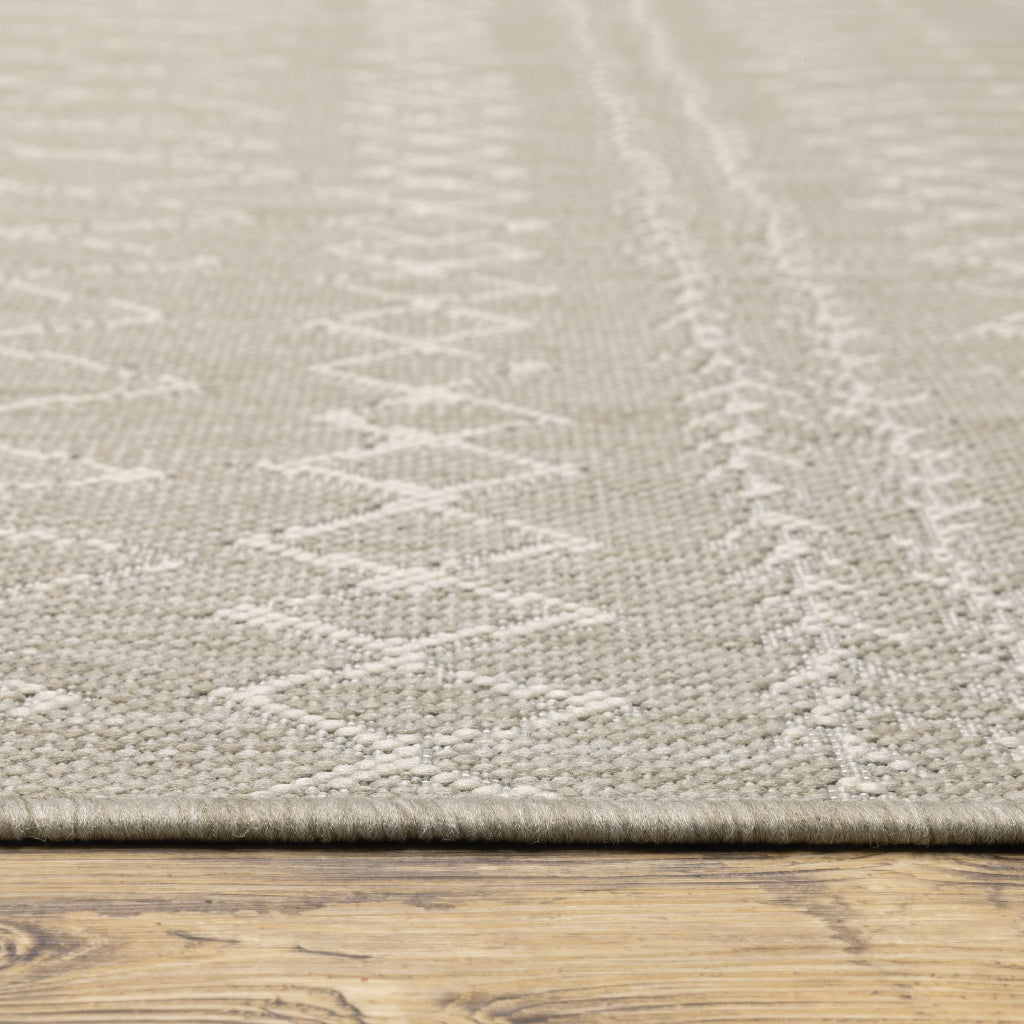 Oriental Weavers Portofino 670H4 Grey/Ivory Rectangle Indoor / Outdoor Area Rug - Stain Resistant Machine Made Patio Rug