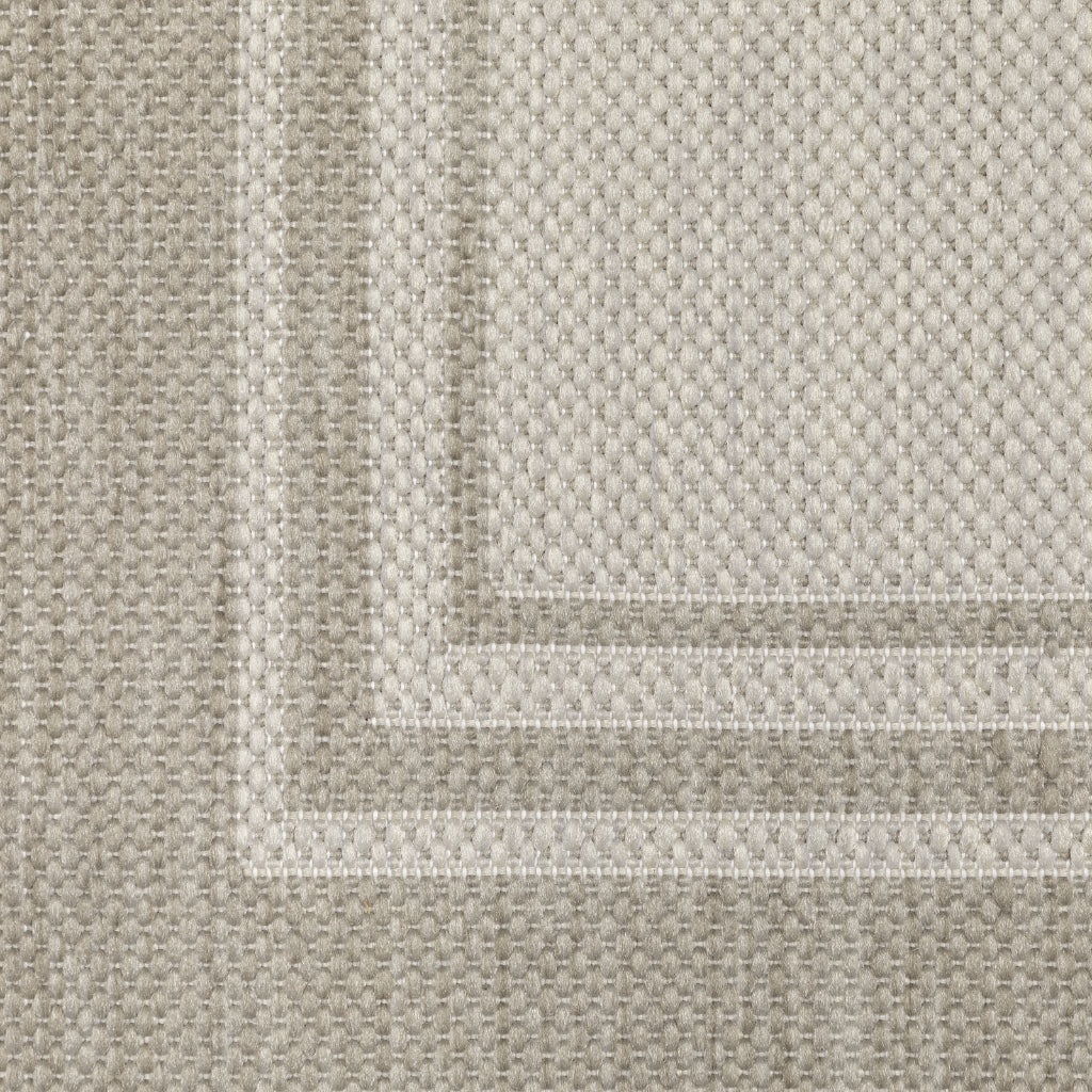 Oriental Weavers Portofino 6765W Ivory/Grey Rectangle Indoor / Outdoor Area Rug - Stain Resistant Machine Made Patio Rug