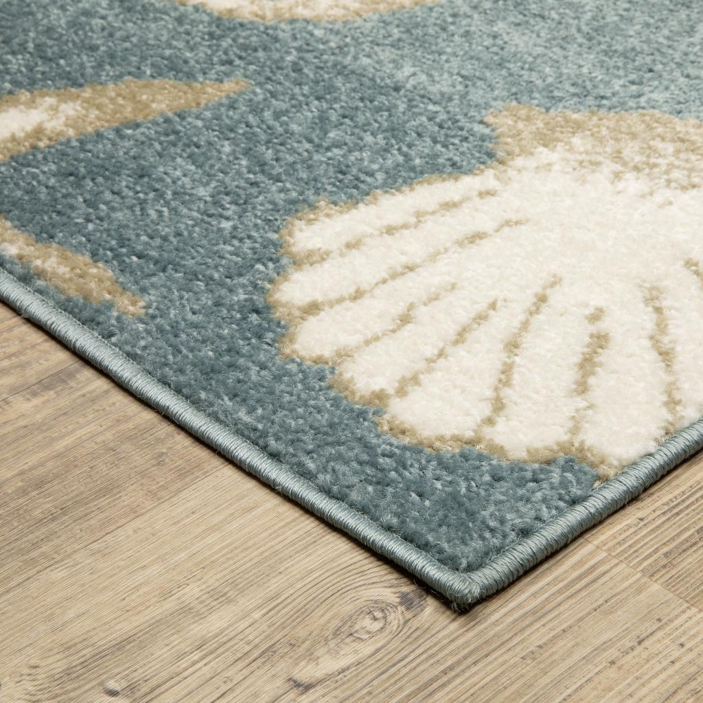 Oriental Weavers Quinn QUI01 Blue Rectangle Indoor Runner Coastal Pattern-