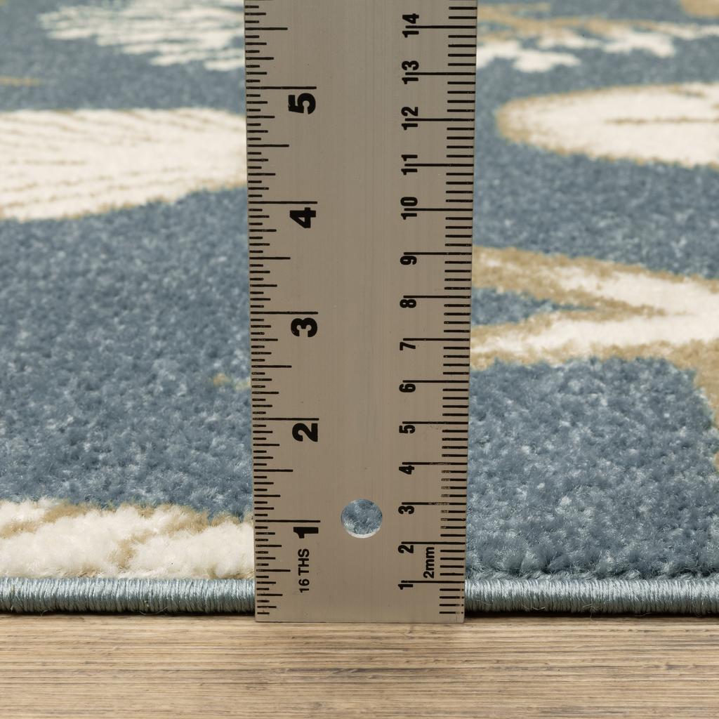 Oriental Weavers Quinn QUI01 Blue Rectangle Indoor Area Rug Coastal Pattern-