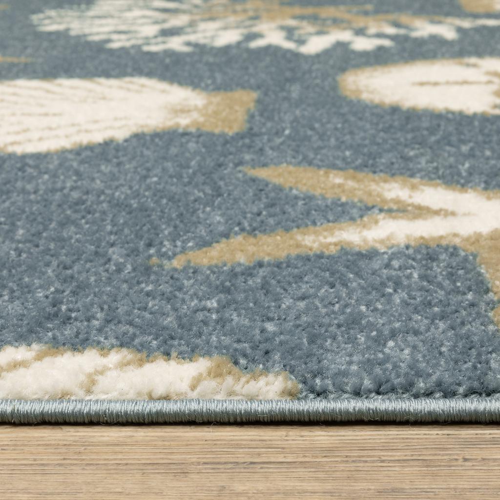 Oriental Weavers Quinn QUI01 Blue Rectangle Indoor Runner Coastal Pattern-