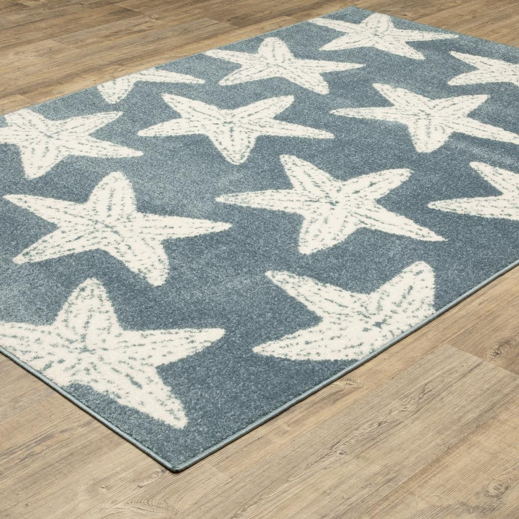 Oriental Weavers Quinn QUI02 Blue Rectangle Indoor Area Rug Coastal Pattern-