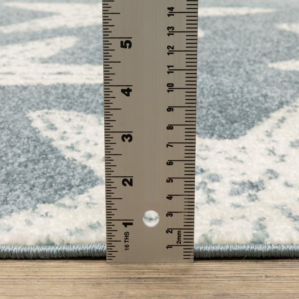 Oriental Weavers Quinn QUI02 Blue Rectangle Indoor Runner Coastal Pattern-