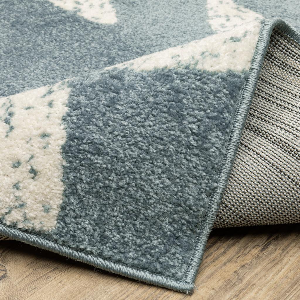 Oriental Weavers Quinn QUI02 Blue Rectangle Indoor Runner Coastal Pattern-