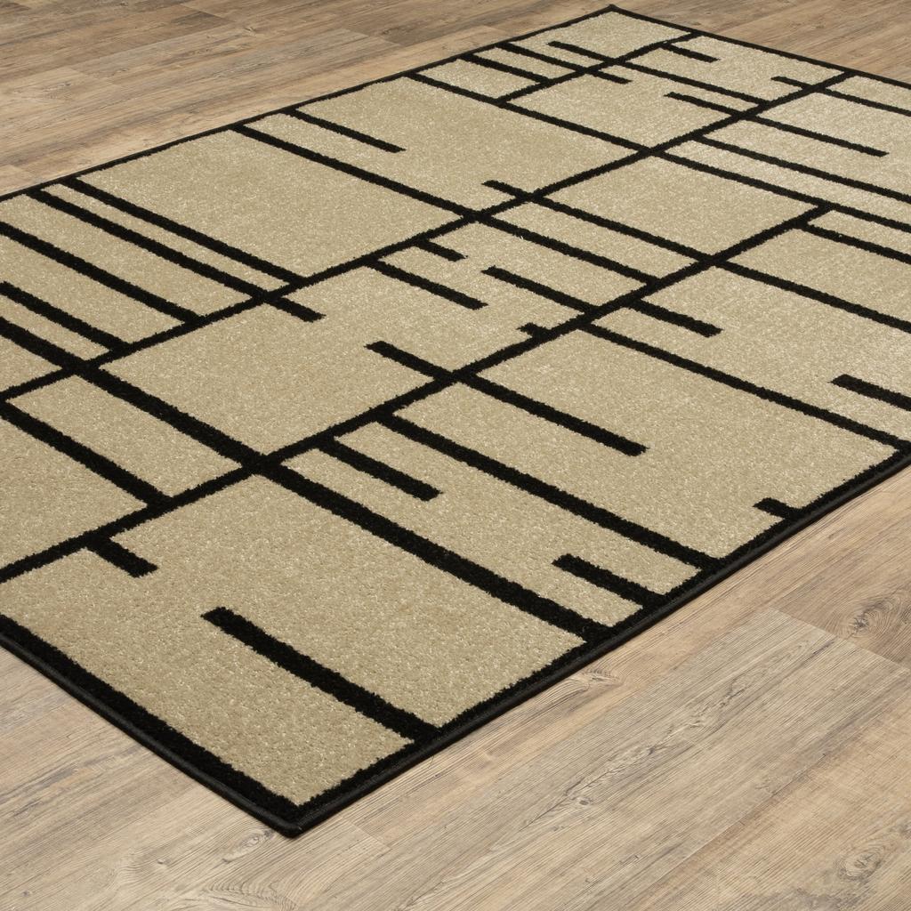 Oriental Weavers Quinn QUI03 Beige Rectangle Indoor Area Rug Geometric Pattern-