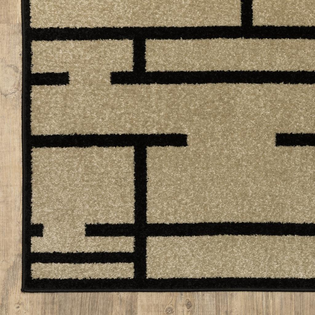 Oriental Weavers Quinn QUI03 Beige Rectangle Indoor Runner Geometric Pattern-