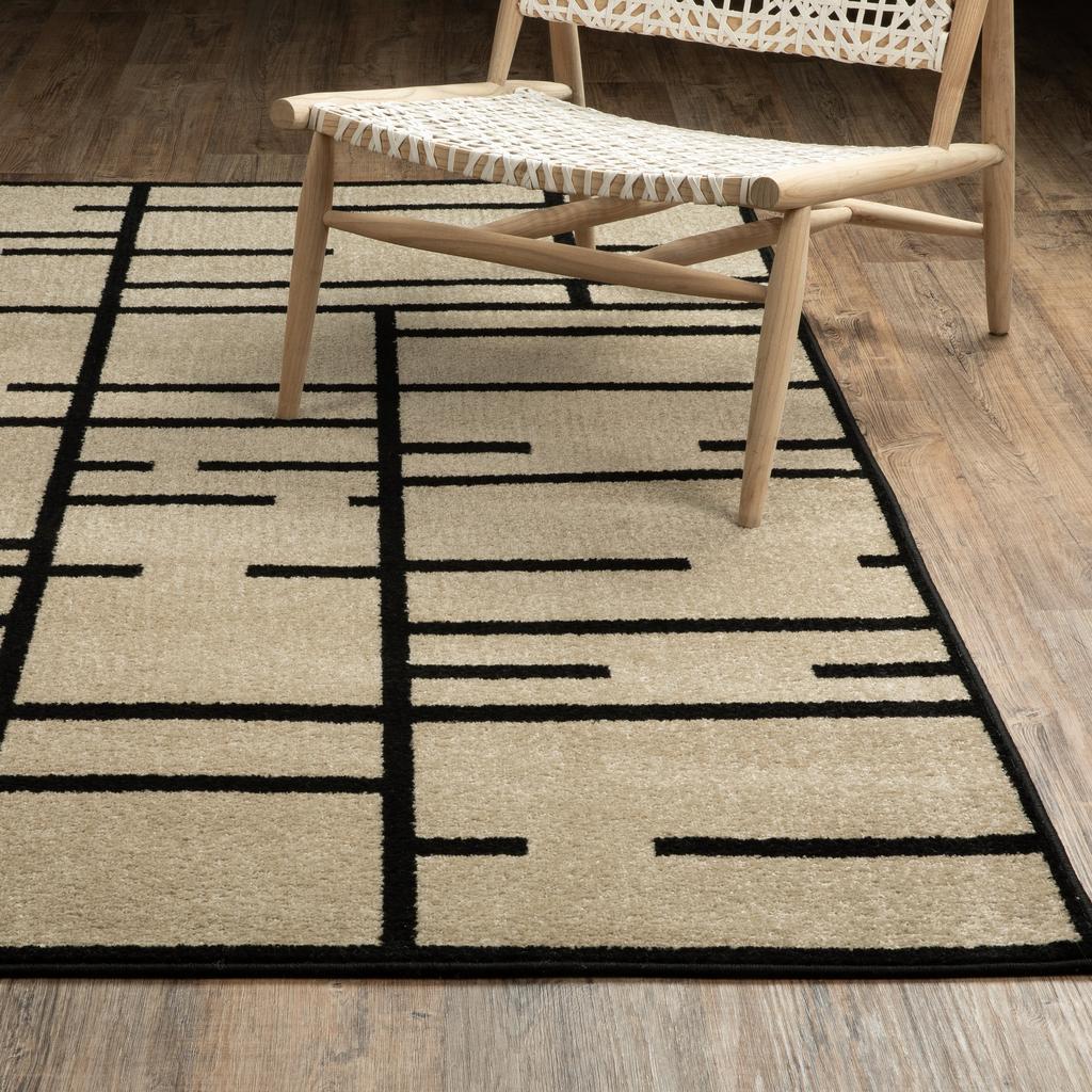 Oriental Weavers Quinn QUI03 Beige Rectangle Indoor Runner Geometric Pattern-