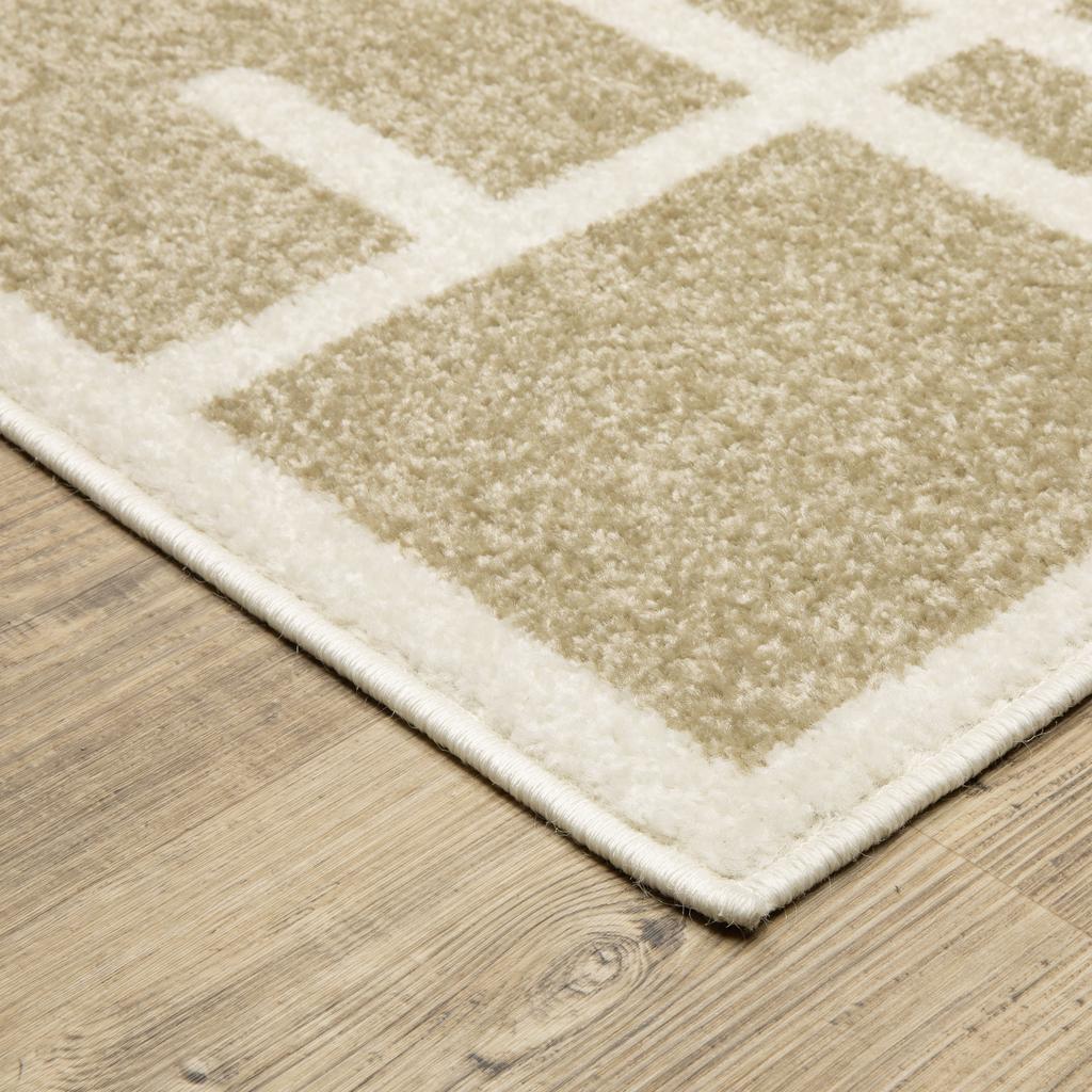 Oriental Weavers Quinn QUI04 Beige Rectangle Indoor Area Rug Geometric Pattern-