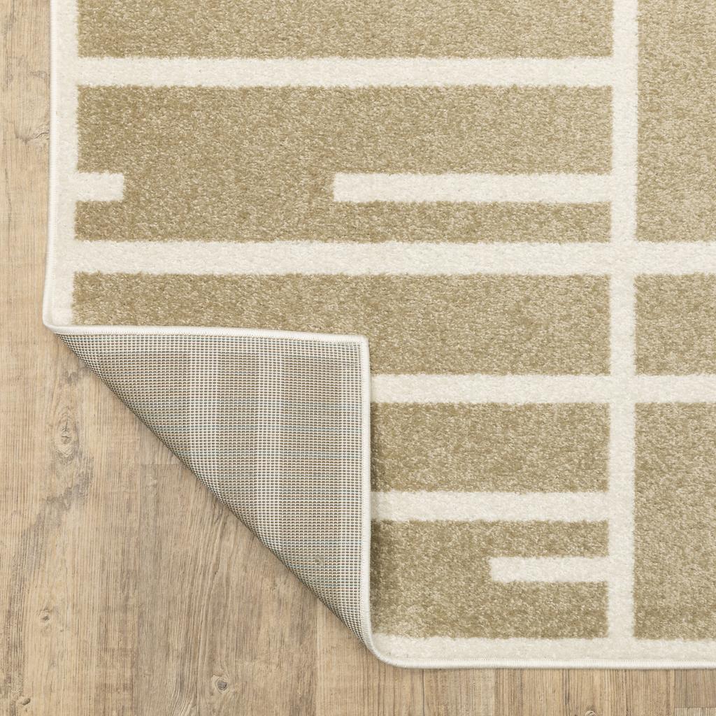 Oriental Weavers Quinn QUI04 Beige Rectangle Indoor Runner Geometric Pattern-