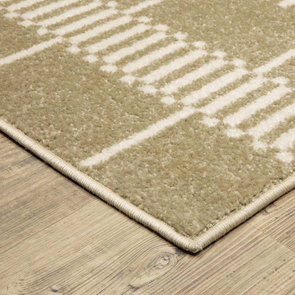 Oriental Weavers Quinn QUI05 Beige Rectangle Indoor Runner Geometric Pattern-