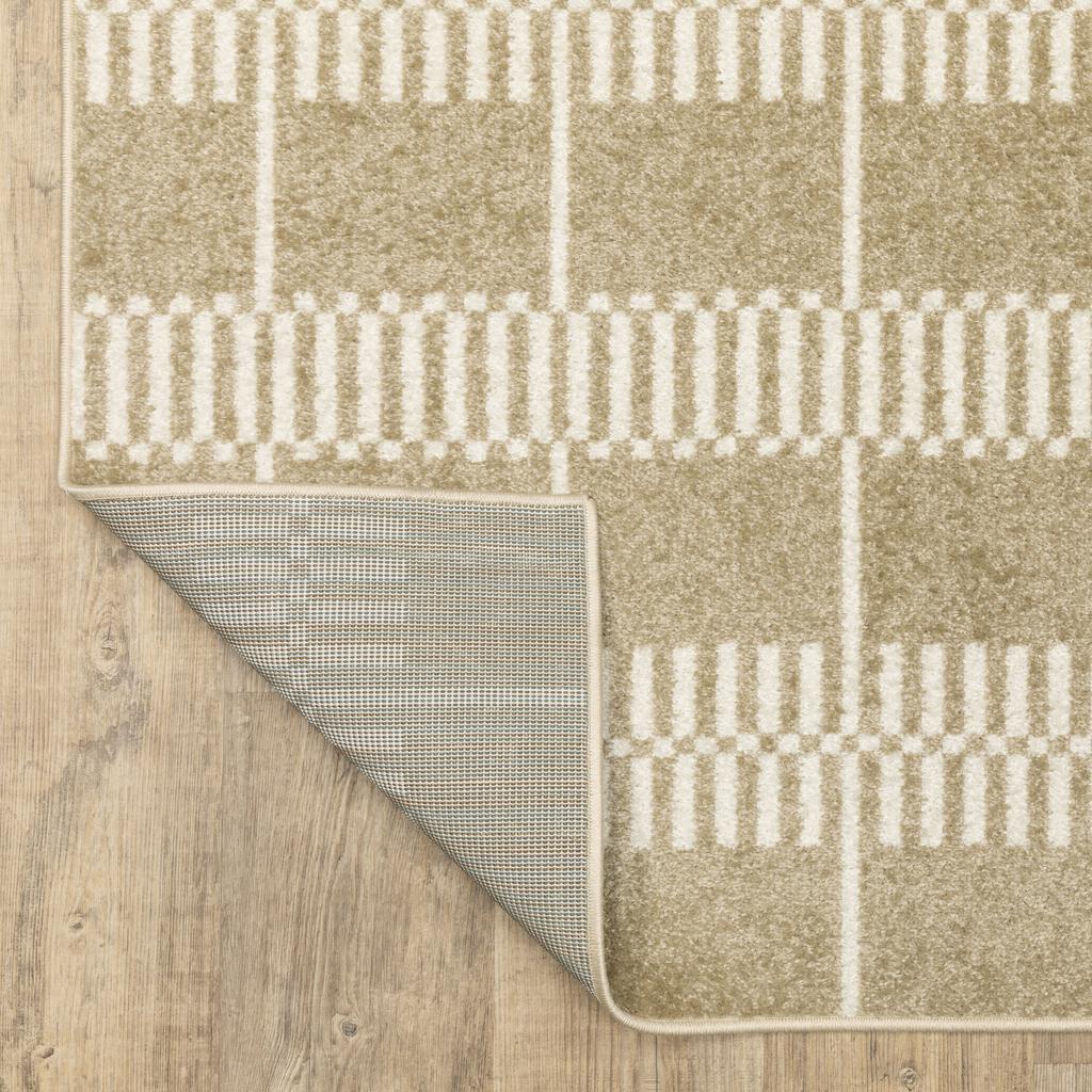Oriental Weavers Quinn QUI05 Beige Rectangle Indoor Runner Geometric Pattern-