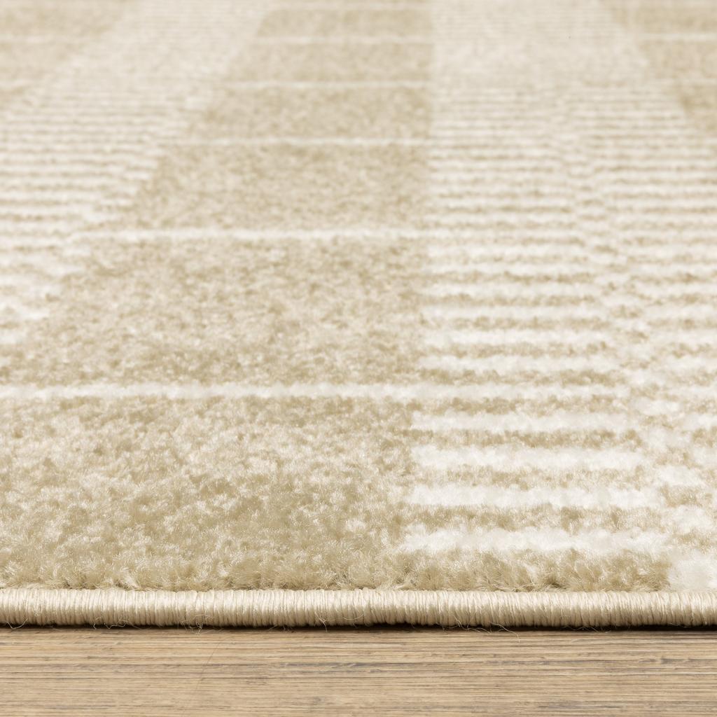 Oriental Weavers Quinn QUI05 Beige Rectangle Indoor Area Rug Geometric Pattern-