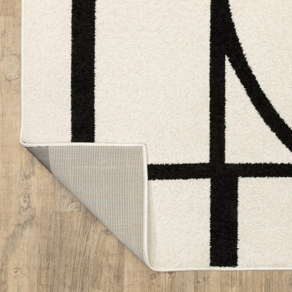 Oriental Weavers Quinn QUI06 Ivory Rectangle Indoor Area Rug Geometric Pattern-