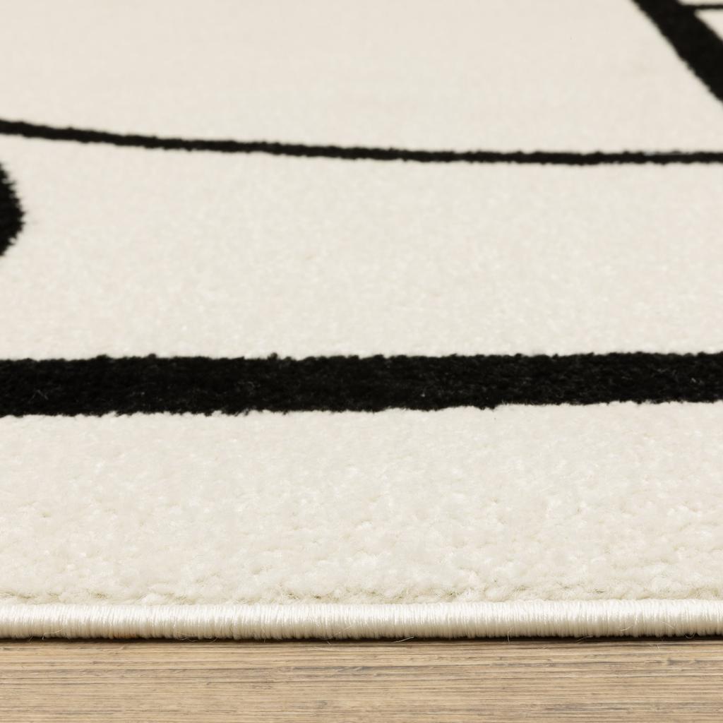 Oriental Weavers Quinn QUI06 Ivory Rectangle Indoor Area Rug Geometric Pattern-