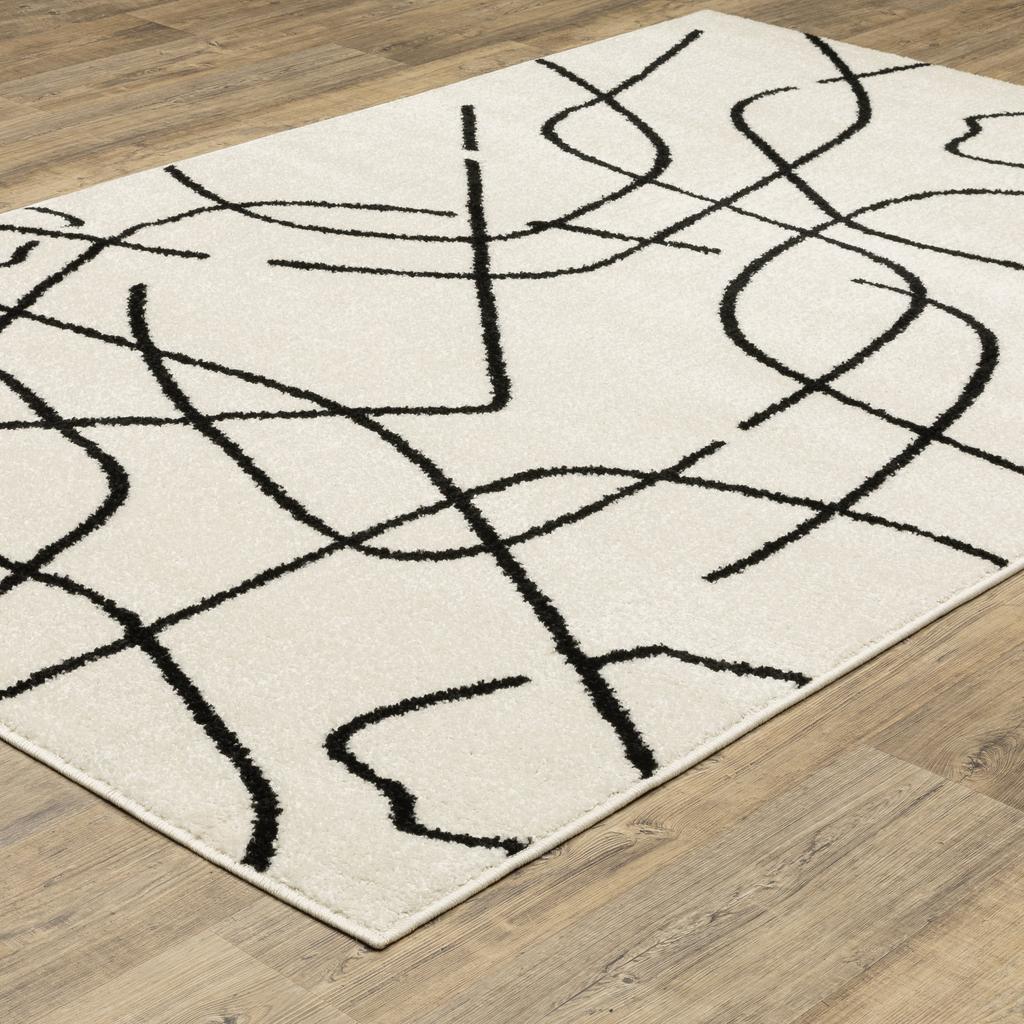 Oriental Weavers Quinn QUI12 Beige Rectangle Indoor Area Rug Abstract Pattern-
