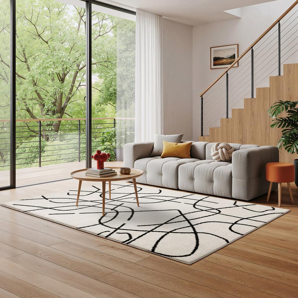 Oriental Weavers Quinn QUI12 Beige Rectangle Indoor Area Rug Abstract Pattern-