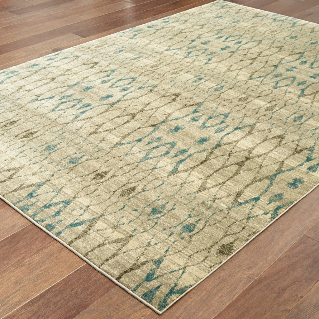 Oriental Weavers Raleigh 1807H Two-Color Rectangle Indoor Area Rug - Soft &amp; Stain Resistant Low Pile Rug with Geometric Design