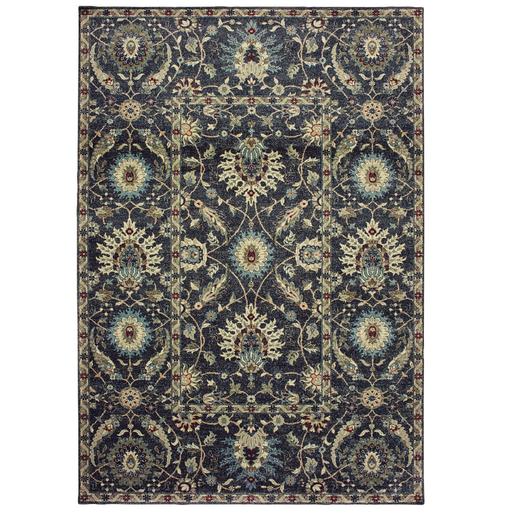 Oriental Weavers Raleigh 022K5 Two-Color Rectangle Indoor Area Rug - Soft & Stain Resistant Low Pile Rug with Floral Design-