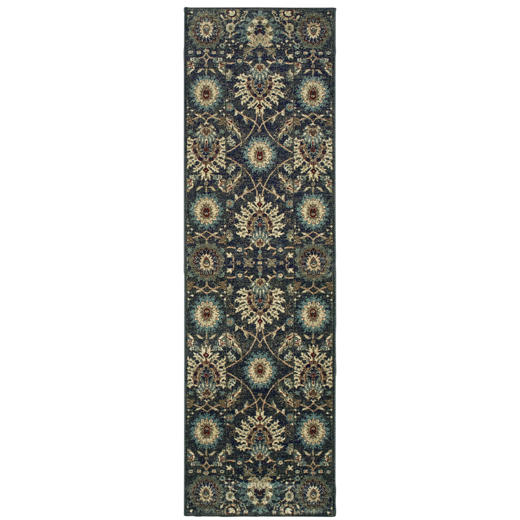 Oriental Weavers Raleigh 022K5 Two-Color Rectangle Indoor Runner - Soft &amp; Stain Resistant Low Pile Rug with Floral Design