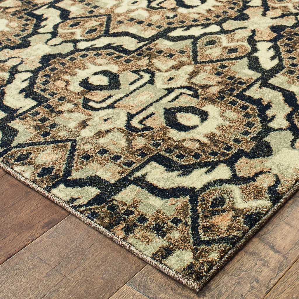 Oriental Weavers Raleigh 4927K Two-Color Rectangle Indoor Runner - Soft &amp; Stain Resistant Low Pile Rug with Geometric Design