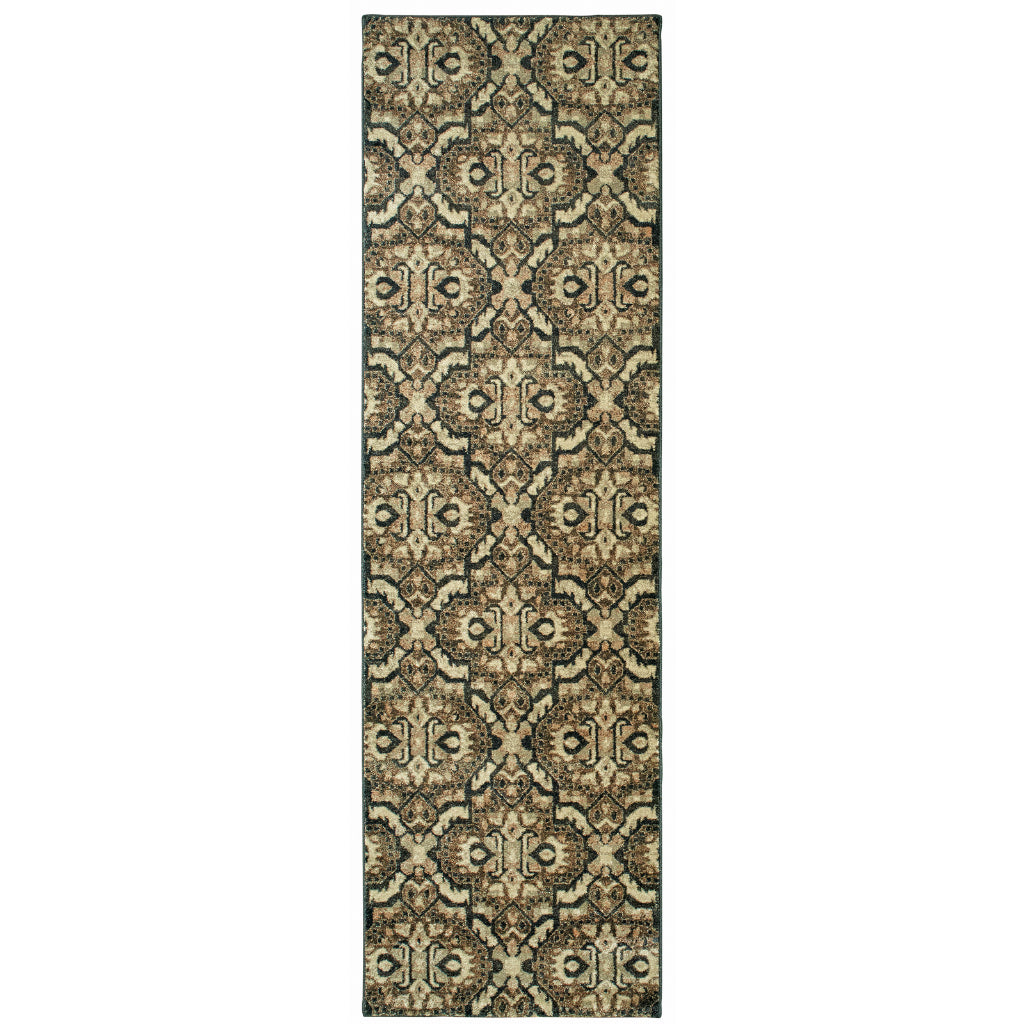 Oriental Weavers Raleigh 4927K Two-Color Rectangle Indoor Runner - Soft &amp; Stain Resistant Low Pile Rug with Geometric Design