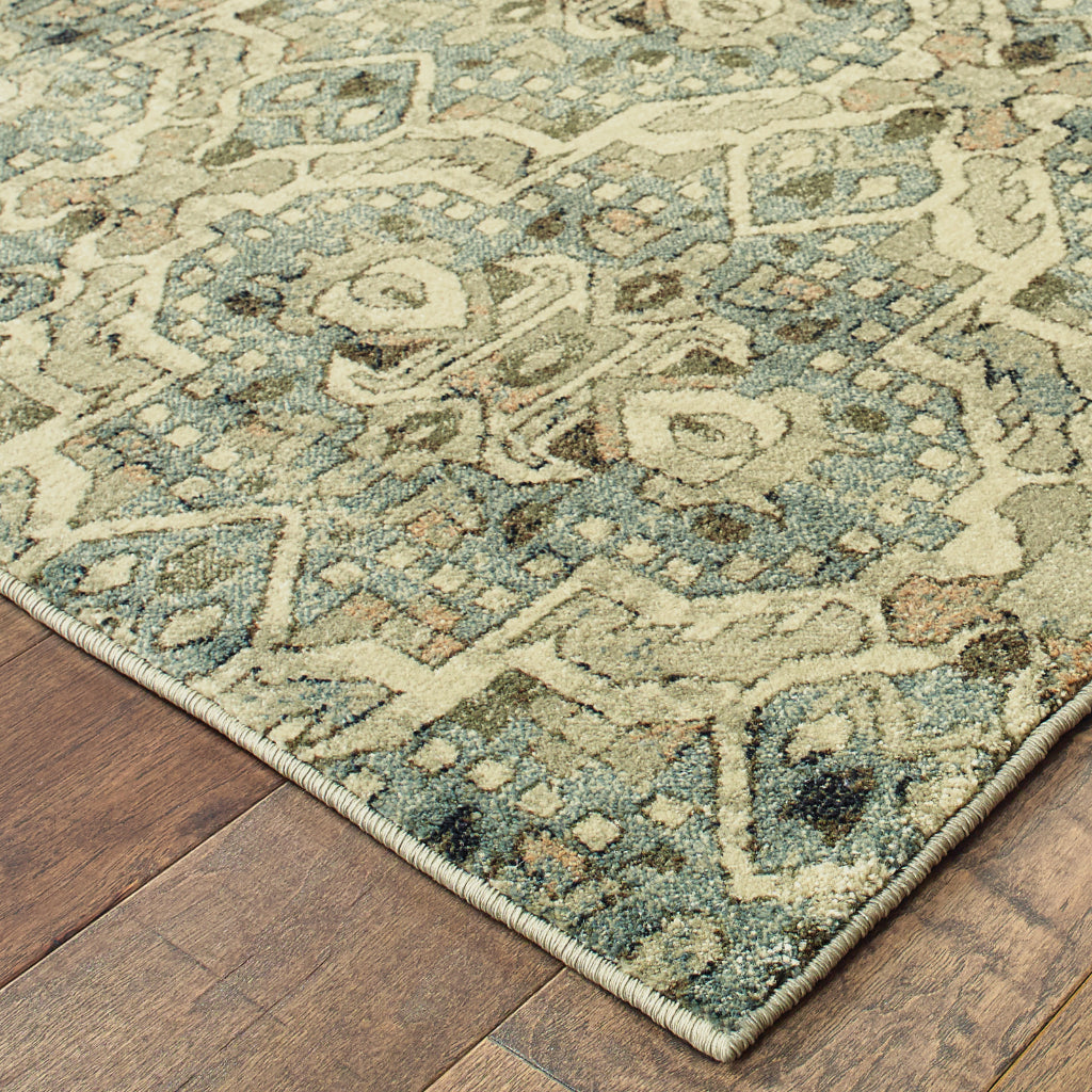 Oriental Weavers Raleigh 4927L Two-Color Rectangle Indoor Runner - Soft &amp; Stain Resistant Low Pile Rug with Geometric Design