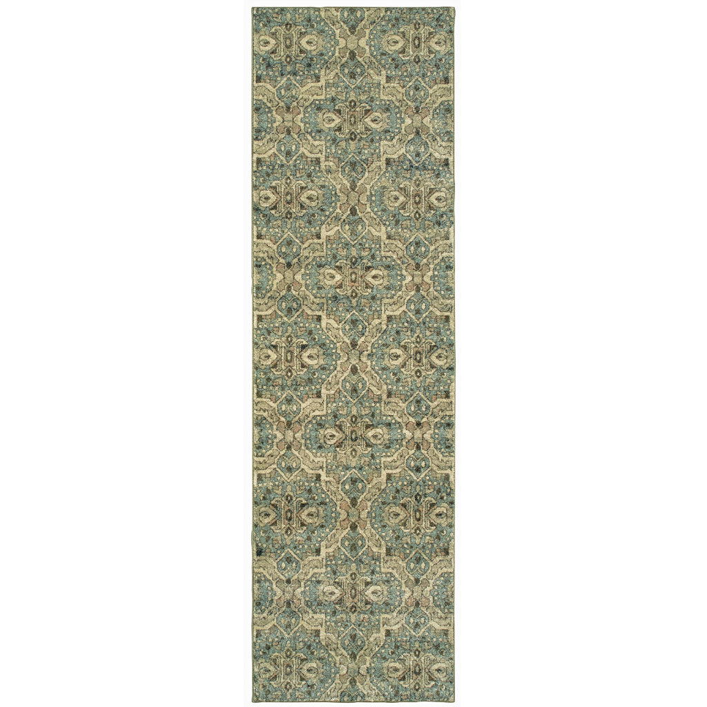 Oriental Weavers Raleigh 4927L Two-Color Rectangle Indoor Runner - Soft &amp; Stain Resistant Low Pile Rug with Geometric Design