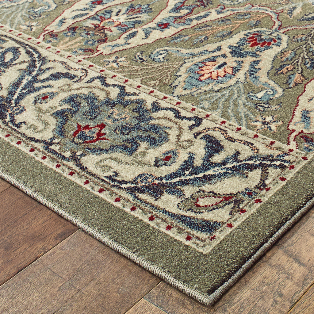 Oriental Weavers Raleigh 655Q5 Two-Color Rectangle Indoor Runner - Soft &amp; Stain Resistant Low Pile Rug with Floral Design