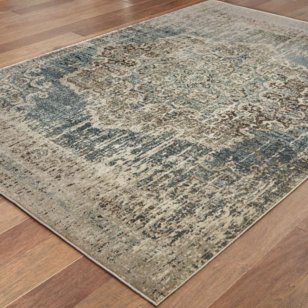 Oriental Weavers Raleigh 6649H Two-Color Rectangle Indoor Area Rug - Soft &amp; Stain Resistant Low Pile Rug with Oriental Design