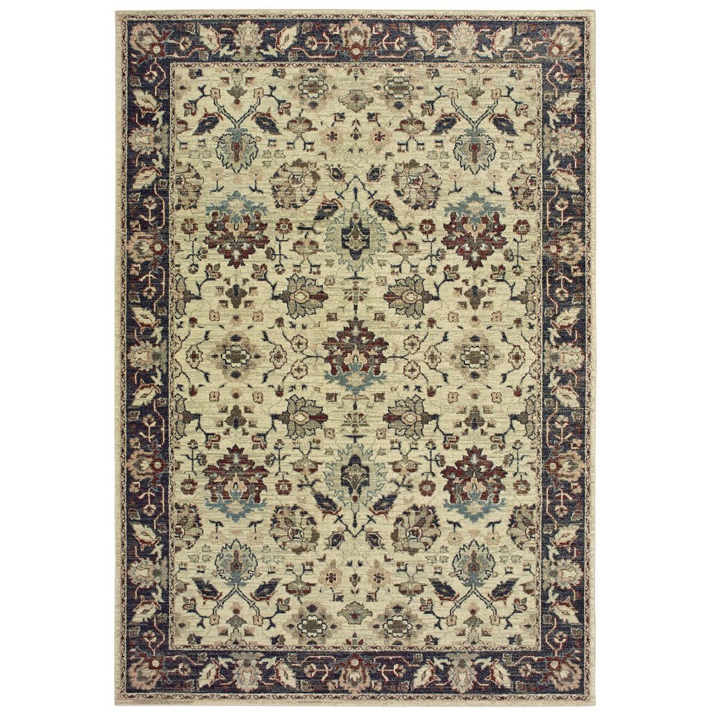 Oriental Weavers Raleigh 8026E Two-Color Rectangle Indoor Area Rug - Soft &amp; Stain Resistant Low Pile Rug with Oriental Design