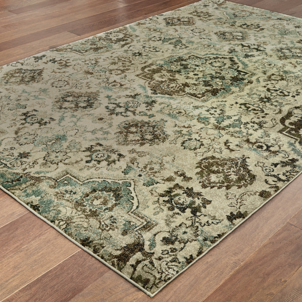 Oriental Weavers Raleigh 8027J Two-Color Rectangle Indoor Area Rug - Soft &amp; Stain Resistant Low Pile Rug with Tribal Design