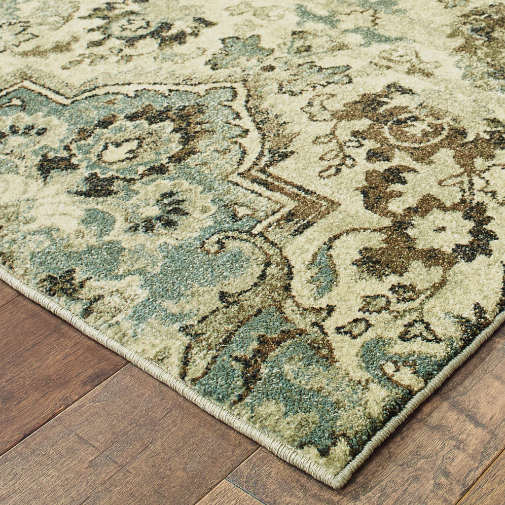Oriental Weavers Raleigh 8027J Two-Color Rectangle Indoor Area Rug - Soft &amp; Stain Resistant Low Pile Rug with Tribal Design