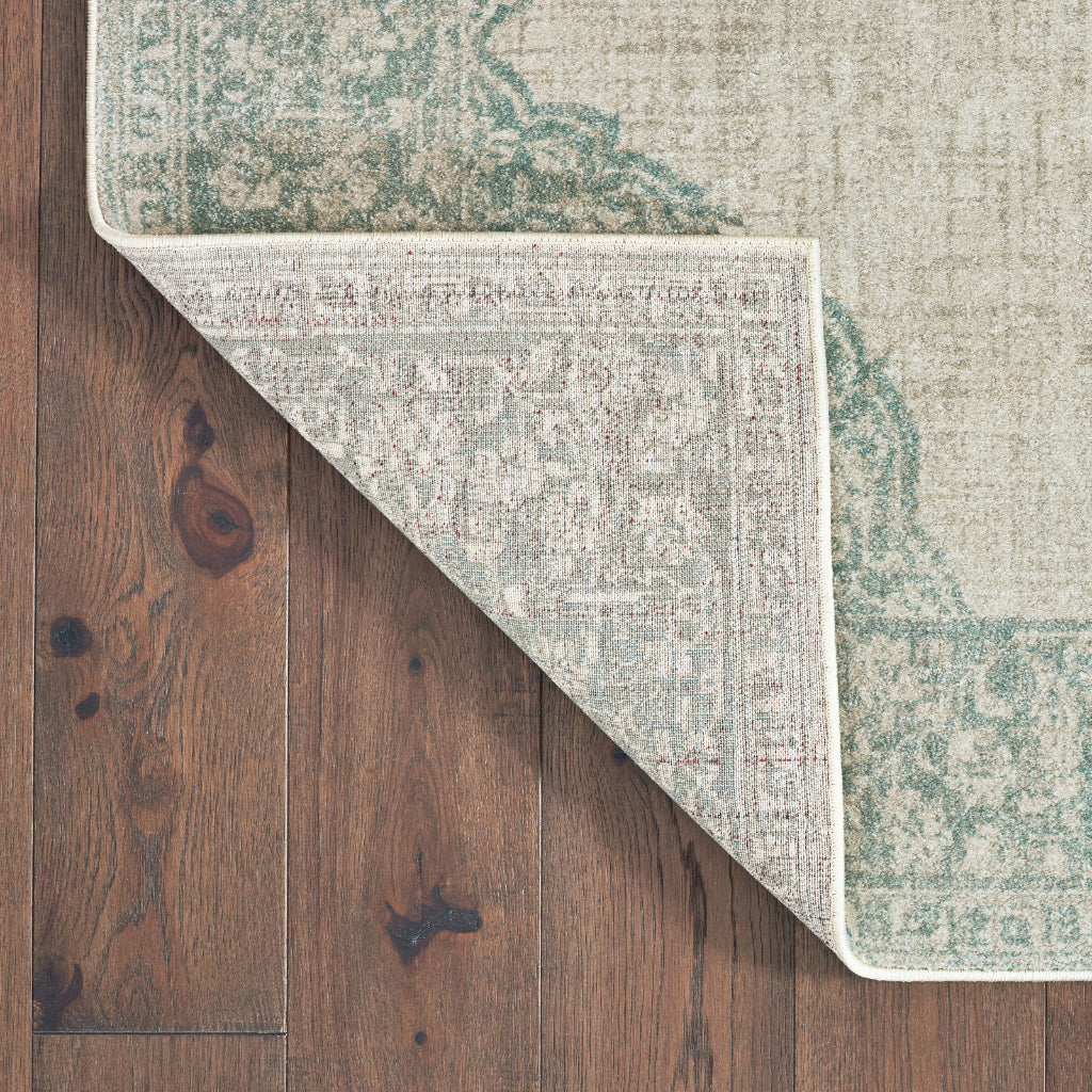 Oriental Weavers Raleigh 099J5 Two-Color Rectangle Indoor Runner - Soft &amp; Stain Resistant Low Pile Rug with Medallion Design