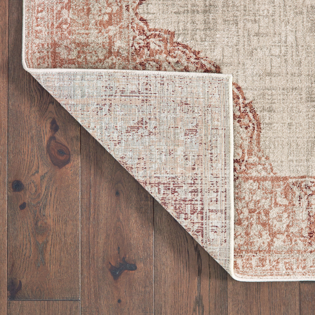 Oriental Weavers Raleigh 099W5 Two-Color Rectangle Indoor Runner - Soft &amp; Stain Resistant Low Pile Rug with Medallion Design