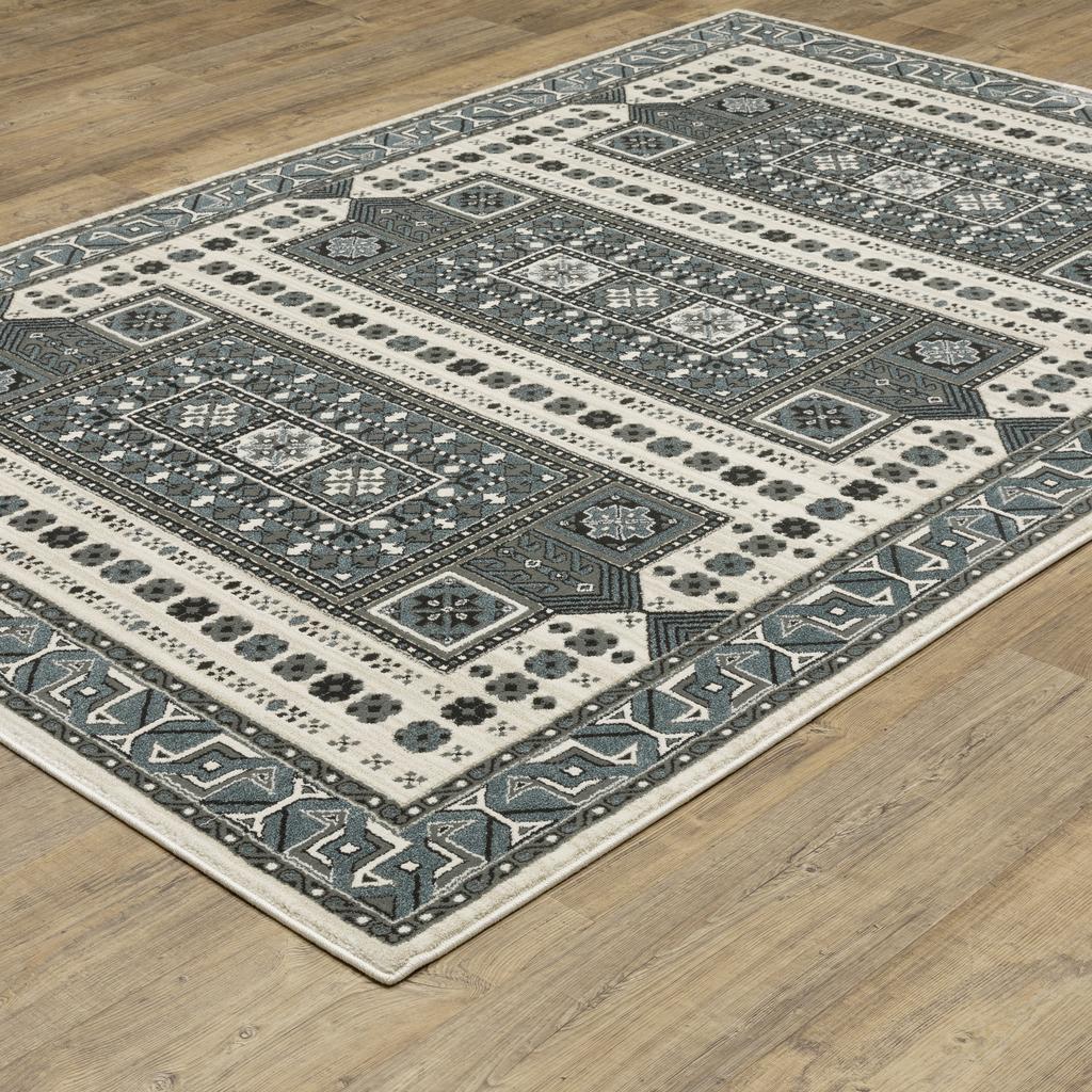 Oriental Weavers Raylan RAY01 Grey Rectangle Indoor Area Rug Oriental Pattern-