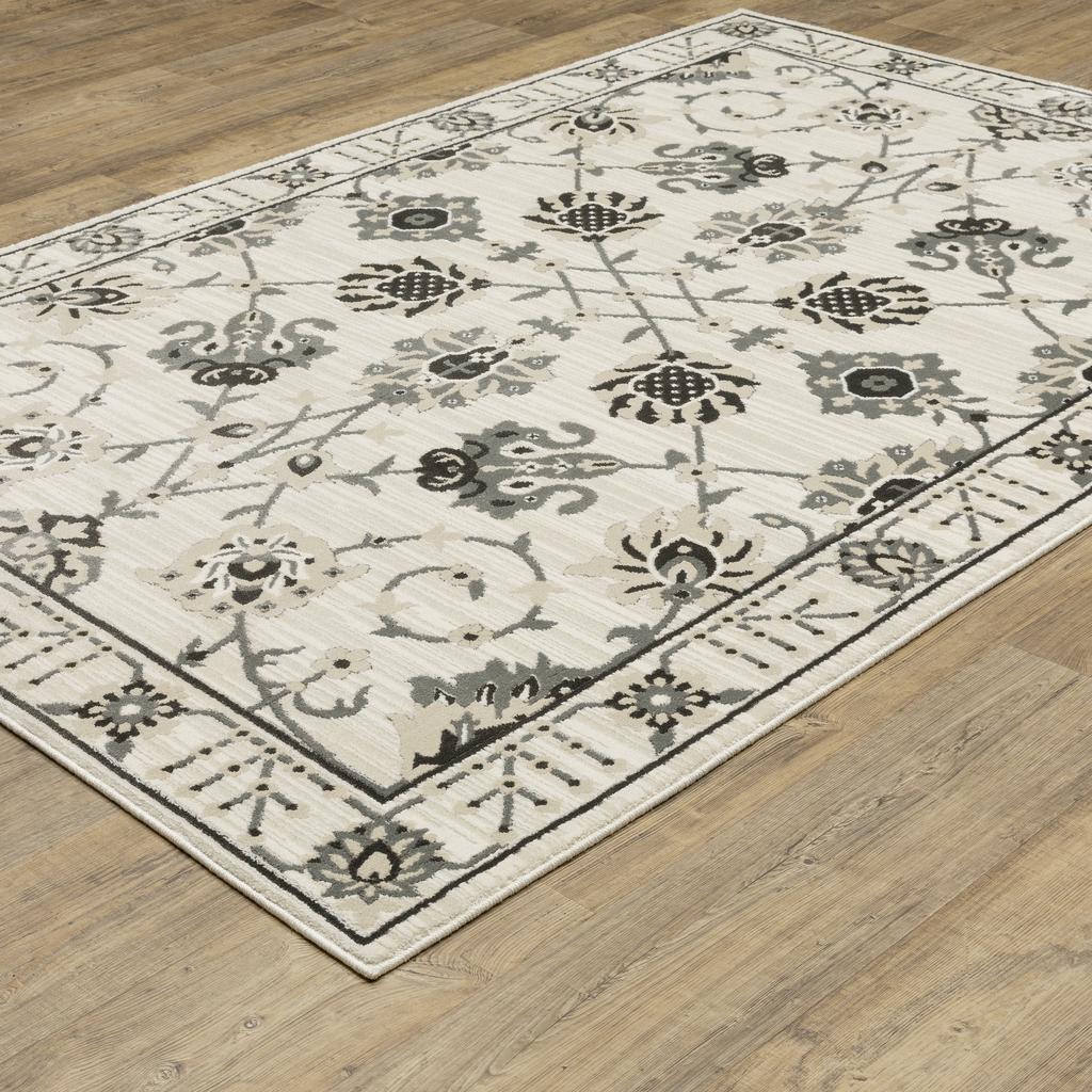 Oriental Weavers Raylan RAY03 Ivory Rectangle Indoor Area Rug Oriental Pattern-