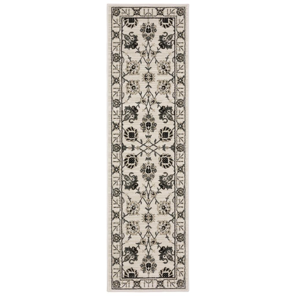 Oriental Weavers Raylan RAY03 Ivory Rectangle Indoor Runner Oriental Pattern-