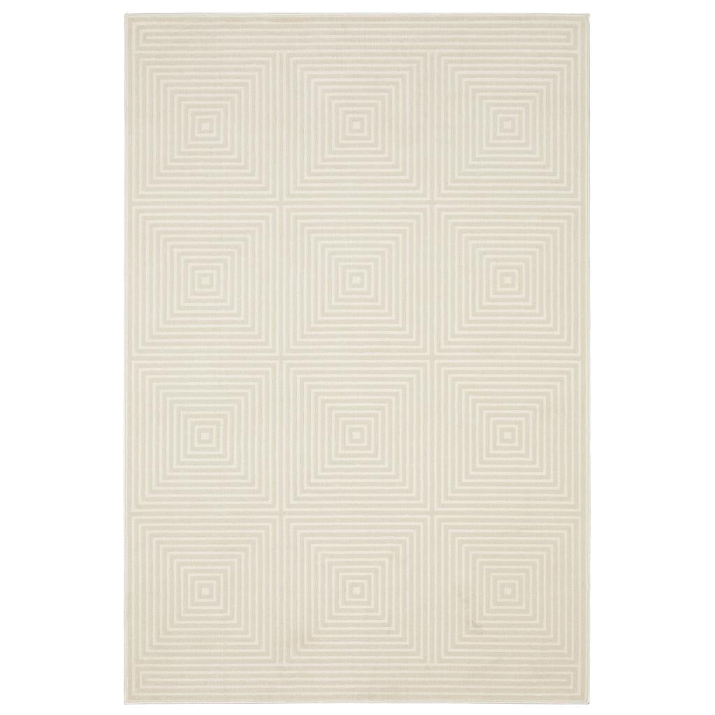 Oriental Weavers Raylan RAY04 Ivory Rectangle Indoor Area Rug Geometric Pattern-