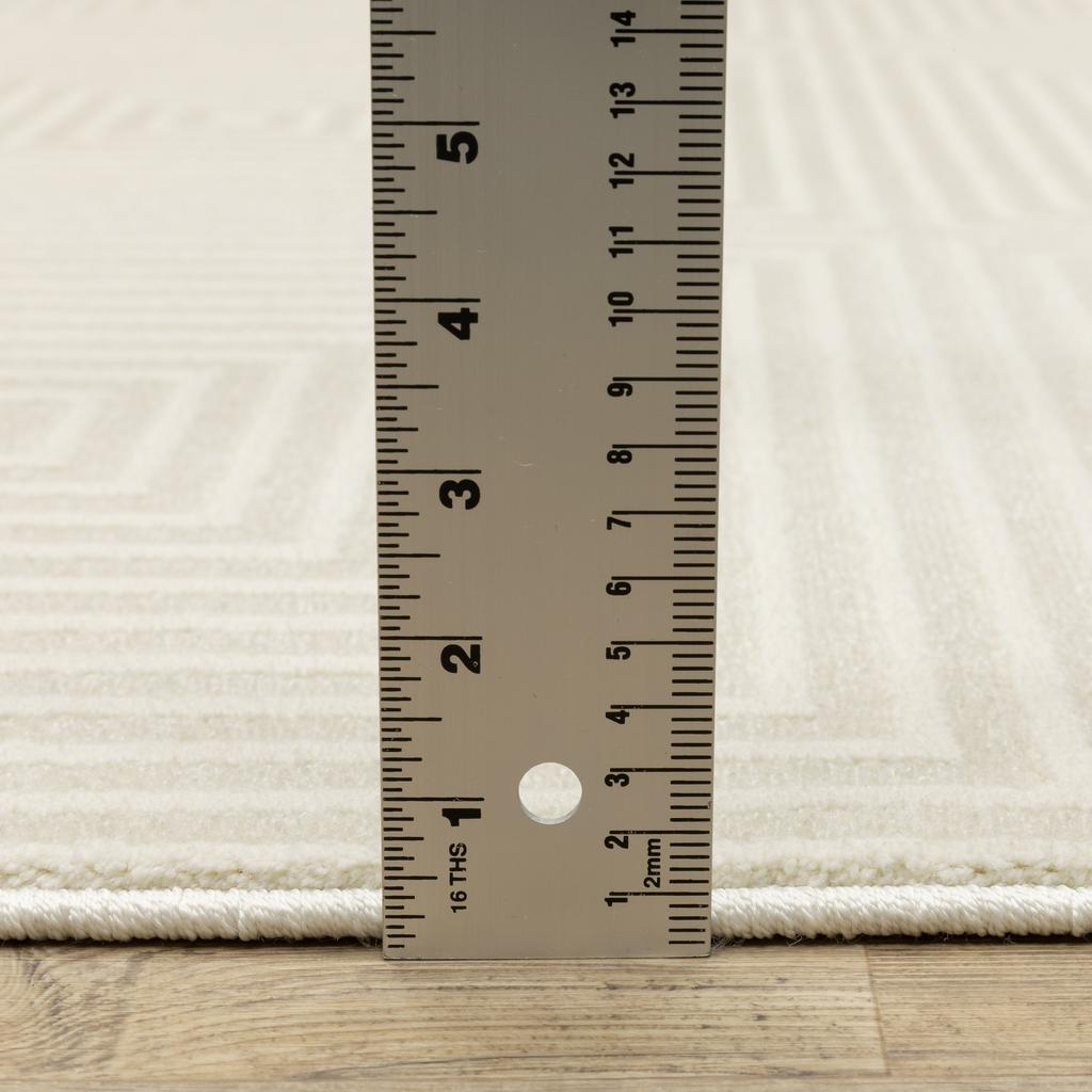 Oriental Weavers Raylan RAY04 Ivory Rectangle Indoor Runner Geometric Pattern-