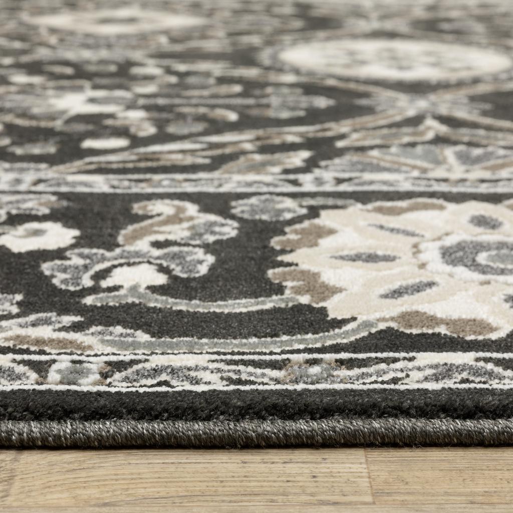 Oriental Weavers Raylan RAY05 Charcoal Rectangle Indoor Area Rug Oriental Pattern-