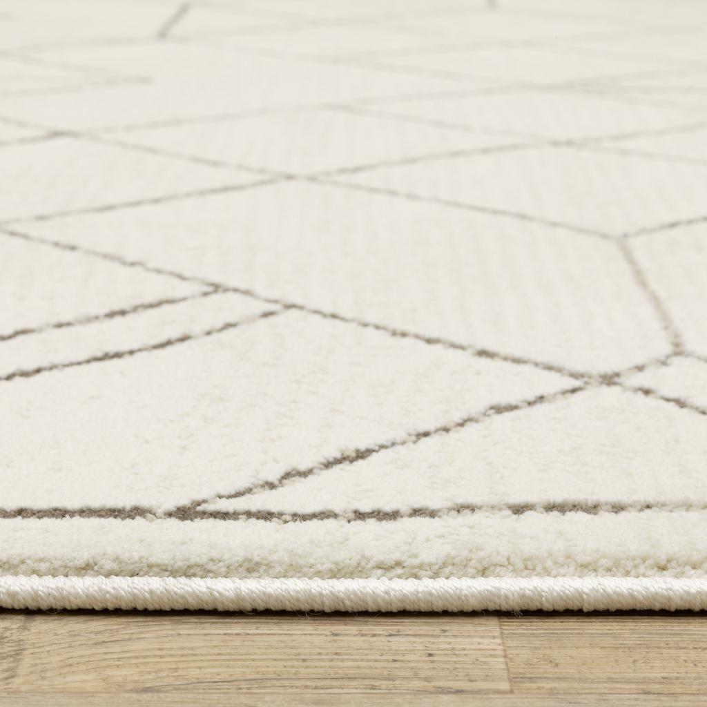 Oriental Weavers Raylan RAY06 Ivory Rectangle Indoor Area Rug Geometric Pattern-