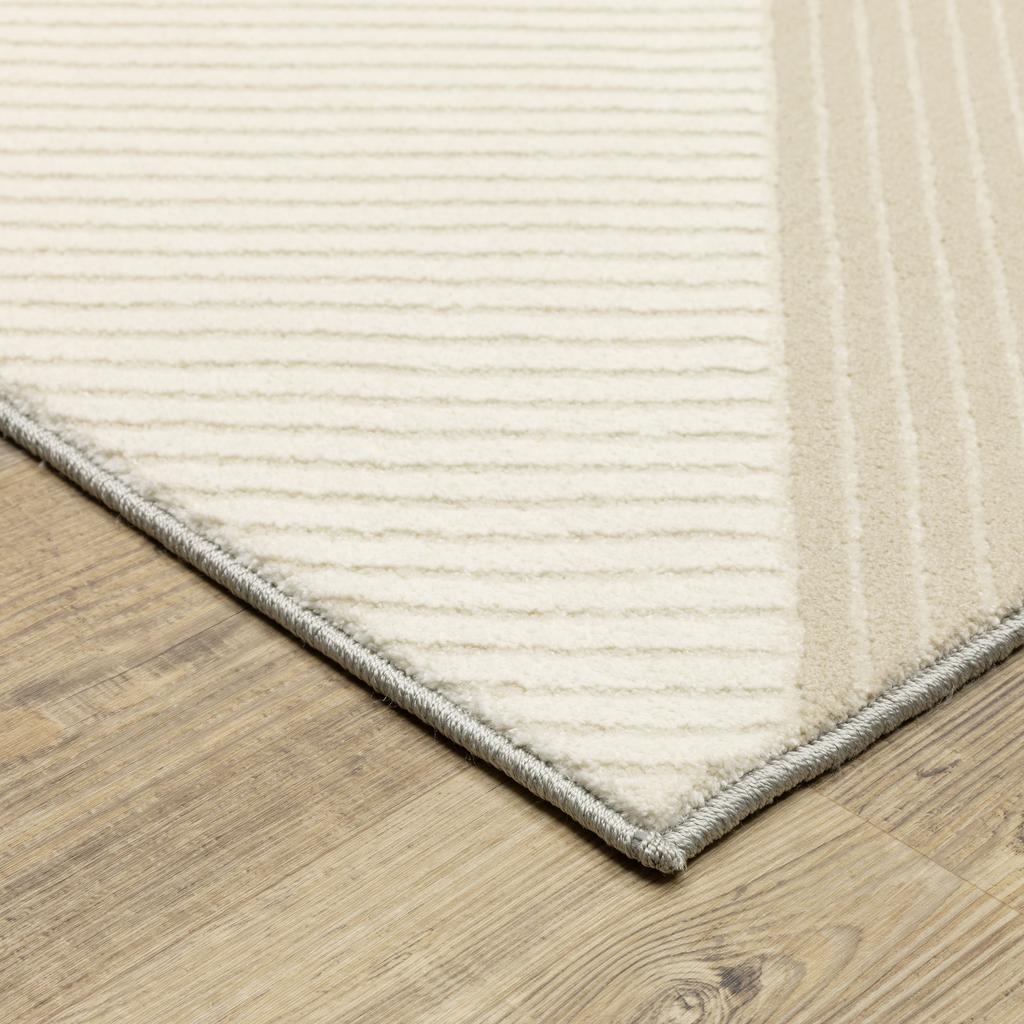 Oriental Weavers Raylan RAY07 Ivory Rectangle Indoor Area Rug Geometric Pattern-